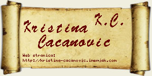 Kristina Cacanović vizit kartica
